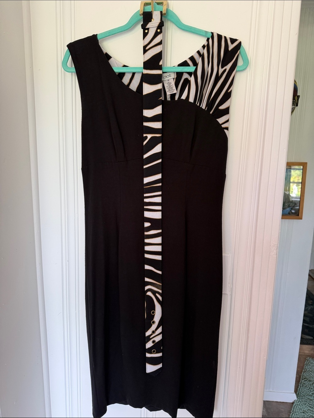 Cache Black Dress with Zebra Accent